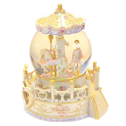 

Music Box Snow Globe Carousel Music Box Classic Glow in the Dark Unique Resin Women's Unisex Girls' Kid's Adults Kids Graduation Gifts Toy Gift