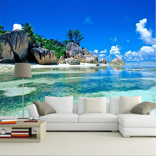 

Rocky Beach Custom 3D Large Wall Covering Mural Wallpaper Fit Restaurant Bedroom Office Sea View