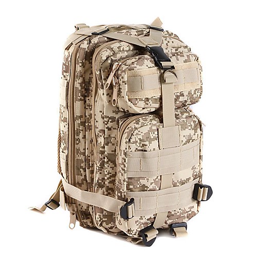 

25 L Commuter Backpack Multifunctional Waterproof Wearable Shockproof Outdoor Camping / Hiking Leisure Sports Traveling Camouflage Brown