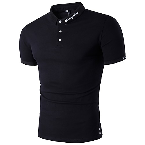 

Men's Polo Solid Colored Short Sleeve Daily Tops Cotton White Black Blue
