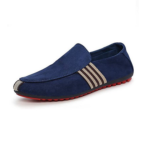 

Men's Comfort Shoes Summer / Fall Casual Daily Outdoor Loafers & Slip-Ons Walking Shoes Suede Wear Proof Black / Dark Blue Striped / EU42