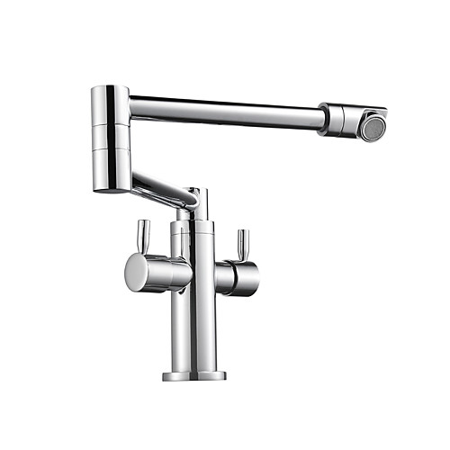 

Kitchen faucet - Two Handles One Hole Chrome Pot Filler Centerset Contemporary Kitchen Taps