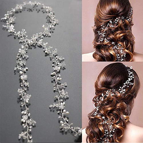 

Pearl / Crystal Headbands / Headwear / Head Chain with Floral 1pc Wedding / Special Occasion Headpiece