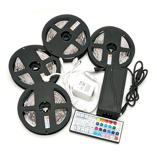 

4x5M Light Sets LED Light Strips RGB Tiktok Lights 600 LEDs 5050 SMD 10mm 1 44Keys Remote Controller 1 AC Cable 1 x 10A power adapter 1 set Cuttable Party Decorative 100-240 V Self-adhe