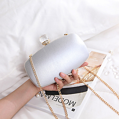 

Women's Bags PU Leather PU(Polyurethane) Evening Bag Crystal / Rhinestone Solid Colored Party Wedding Event / Party Wedding Bags Handbags White Black Blushing Pink Gold