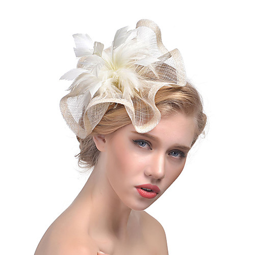 

Women's For Party Hat Acrylic Feather White Black Purple