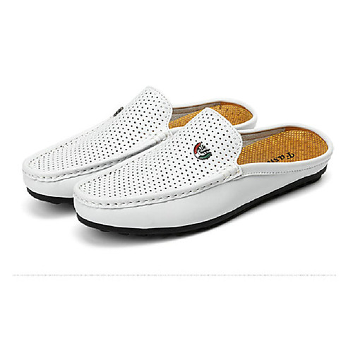 

Men's Loafers & Slip-Ons Comfort Shoes Wedding Casual Party & Evening Walking Shoes PU White Black Brown Spring Summer / EU40