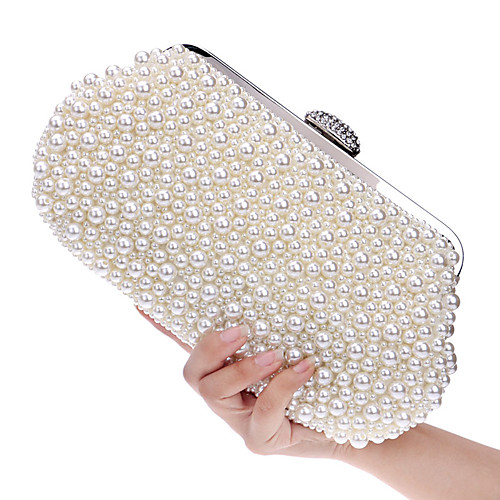 

Women's Imitation Pearl Acrylic Evening Bag Wedding Bags Geometric Champagne / Beige