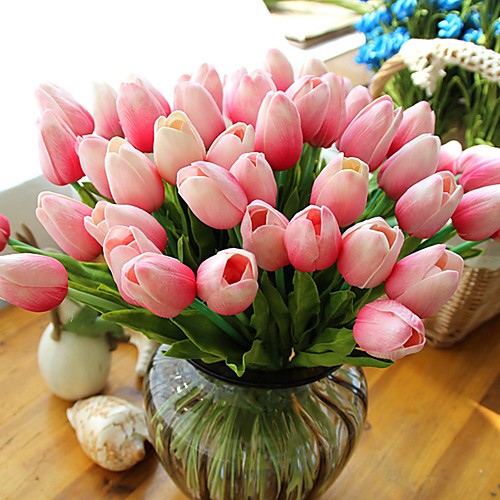 

Tulip Artificial Flowers 10 Branch Modern Style Tulips Tabletop Flower