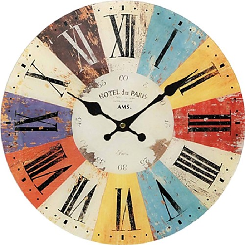 

Antique / Casual / Retro Wood Round Characters / Holiday / Houses Indoor Battery Decoration Wall Clock Digital No