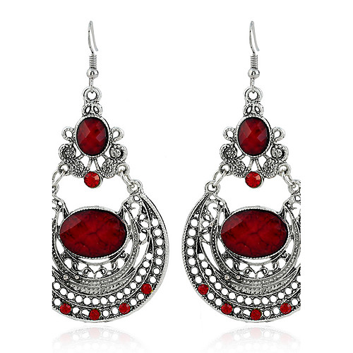 

Women's Crystal Simple Style Fashion Earrings Jewelry Black / Red For Wedding Party Birthday Gift