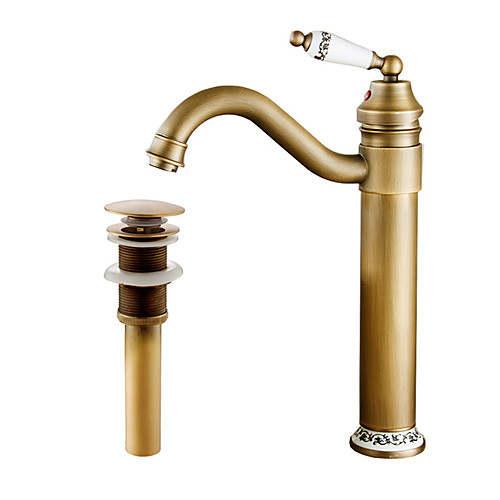 

Faucet Set - Pre Rinse / Widespread / Rotatable Antique Copper Centerset Single Handle One HoleBath Taps