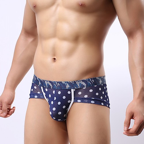 

Men's 1 Piece Mesh Super Sexy Ultra Sexy Panty Polka Dot Blue M L XL