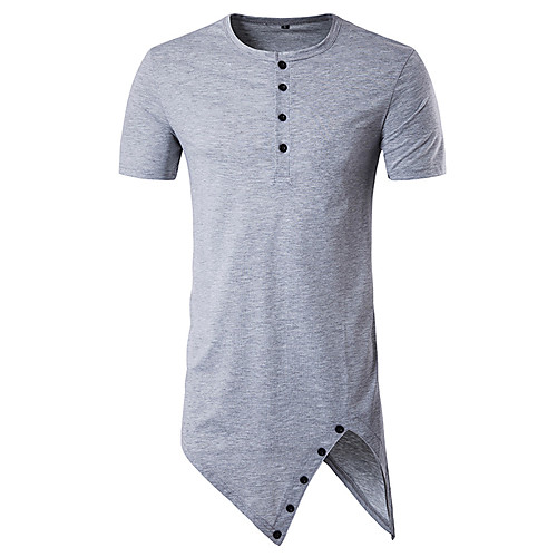 

Men's T shirt Solid Colored Short Sleeve Daily Tops Cotton Active White Black Light gray