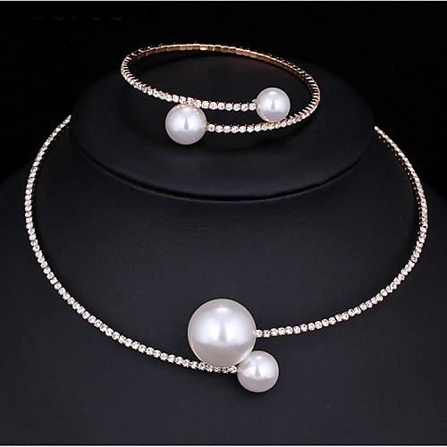 

Women's AAA Cubic Zirconia Jewelry Set Pearl Necklace Ladies Fashion Earrings Jewelry Silver For Wedding Party Engagement Gift Masquerade Engagement Party