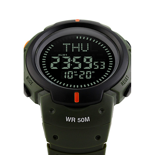 

SKMEI Men's Sport Watch Military Watch Wrist Watch Japanese Digital Silicone Black / Green 50 m Water Resistant / Waterproof Alarm Calendar / date / day Digital Fashion - Black Green Two Years