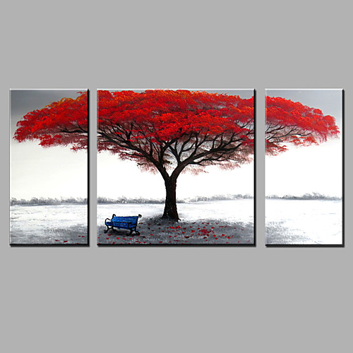 

Oil Painting Hand Painted Horizontal Abstract Modern Stretched Canvas / Three Panels