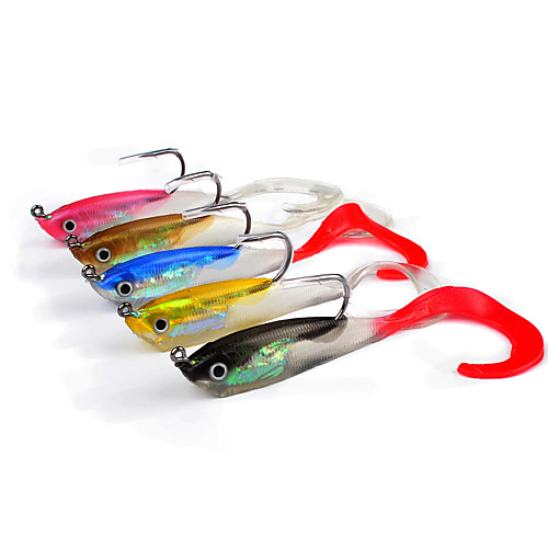 

5 pcs Fishing Lures Soft Bait Shad Sinking Bass Trout Pike Sea Fishing Bait Casting Spinning