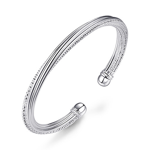 

Women's Cuff Bracelet Ladies Fashion Silver Plated Bracelet Jewelry Silver For Christmas Gifts Wedding Party Special Occasion Gift