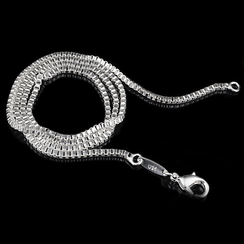 

Women's Chain Necklace Basic Simple Style Sterling Silver Silver 1# 2# 3# 4# 5# Necklace Jewelry For Wedding Party Gift Daily Casual