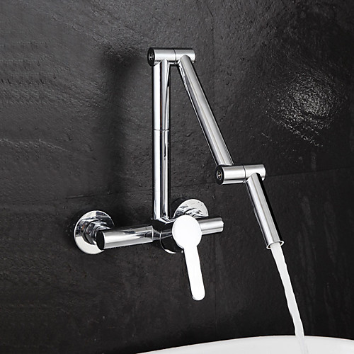 

Kitchen faucet - Single Handle Two Holes Chrome Pot Filler Wall Mounted Contemporary Kitchen Taps