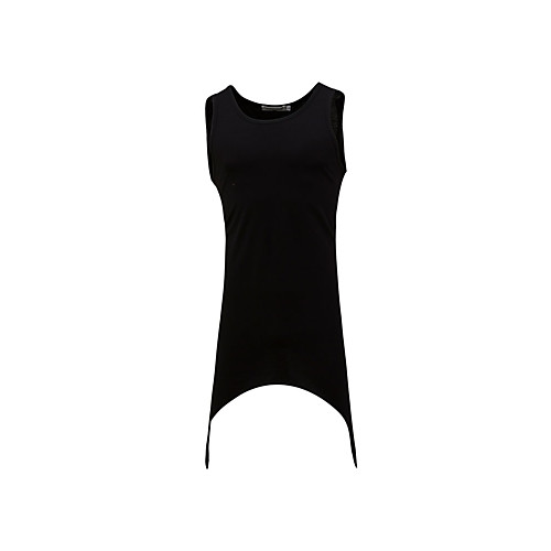 

Men's Tank Top Solid Colored Basic Sleeveless Daily Tops Cotton Active White Black