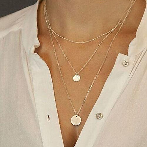 

Women's Choker Necklace Pendant Necklace Coin Ladies Fashion everyday Alloy Golden Silver Necklace Jewelry For Party Daily Casual Sports Beach / Long Necklace / Layered Necklace