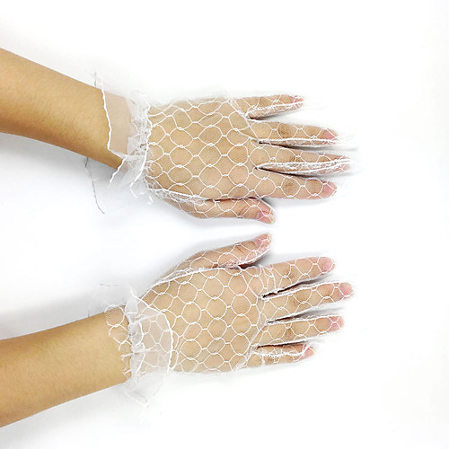 

Tulle Net Wrist Length Glove Bridal Gloves Party/ Evening Gloves With Ruffles