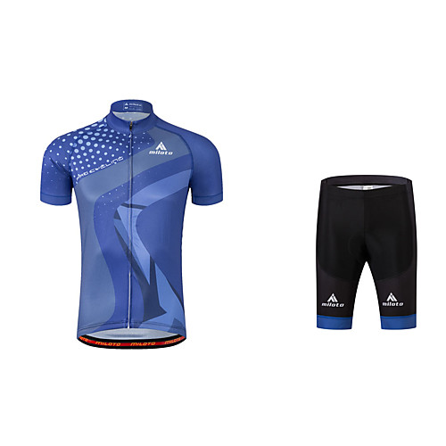 

Men's Cycling Jersey with Shorts Navy Blue Bike Clothing Suit 3D Pad Reflective Strips Sports Polyester Coolmax Mountain Bike MTB Road Bike Cycling Clothing Apparel / Stretchy