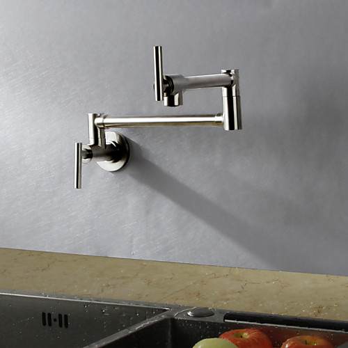 

Kitchen faucet - Single Handle One Hole Nickel Brushed Pot Filler Wall Mounted Contemporary / Art Deco / Retro / Modern Kitchen Taps