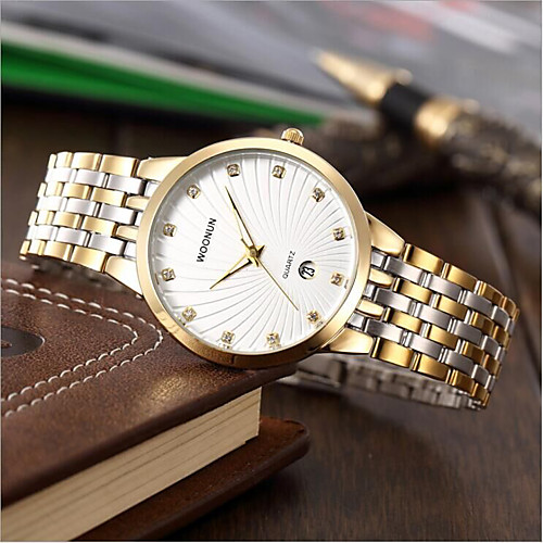 

Men's Fashion Watch Quartz Gold Analog Gold White Black