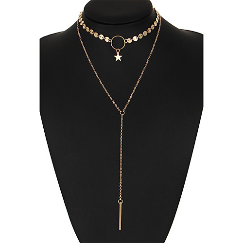 

Women's Synthetic Diamond Choker Necklace Karma Necklace Star Ladies Unique Design Bikini Alloy Gold Silver Necklace Jewelry For Wedding Party Daily Casual