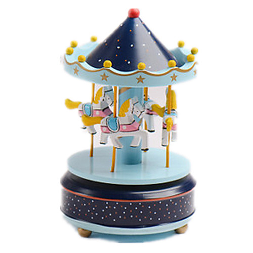 

Music Box Carousel Merry Go Round Cute Plastic for Unisex