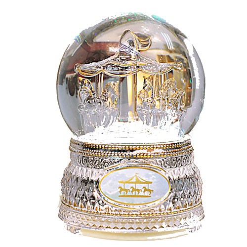 

Music Box Snow Globe Carousel Merry Go Round Cute Unique Crystal Glass Plastic Women's Girls' Kid's Adults Kids Graduation Gifts Toy Gift