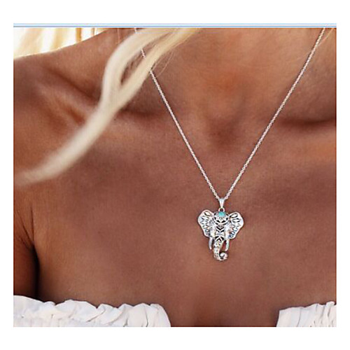 

Women's Pendant Necklace Elephant Animal Personalized Vintage Fashion Euramerican Alloy Silver Necklace Jewelry For Daily Casual