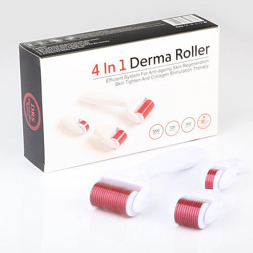 

4 in 1 micro needles multifunction derma roller with three rollers for skin rejuvenation