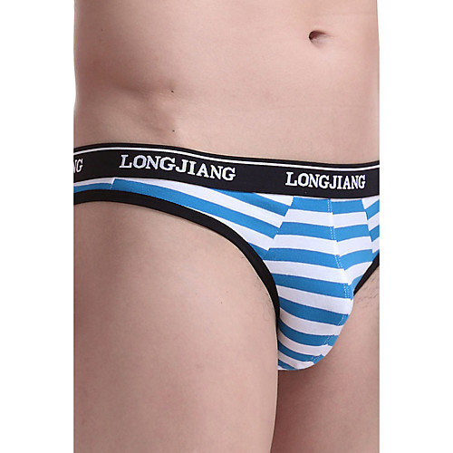 

Men's 1 Piece Classic Style Briefs Underwear Striped Natural Black Blue Purple S M L