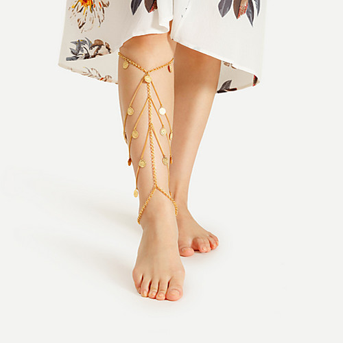

Leg Chain Ladies Punk Crossover Women's Body Jewelry For Special Occasion Casual Tassel Fringe Coin Stacking Stackable Alloy Gold Silver