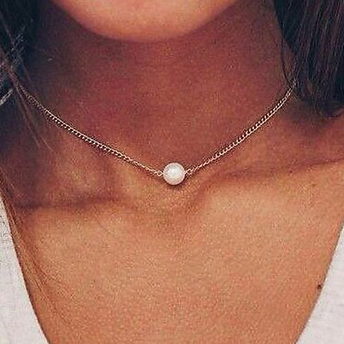 

Women's Pendant Necklace Single Strand Floating Dainty Ladies Simple Basic Imitation Pearl Alloy Gold Silver Necklace Jewelry For Wedding Party Special Occasion Birthday Congratulations Graduation