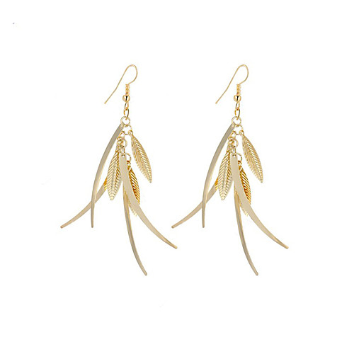 

Women's Drop Earrings Leaf Ladies Dangling Vintage Bohemian Simple Style Fashion Silver Plated Gold Plated Earrings Jewelry Gold / Silver For Christmas Gifts Wedding Party Special Occasion