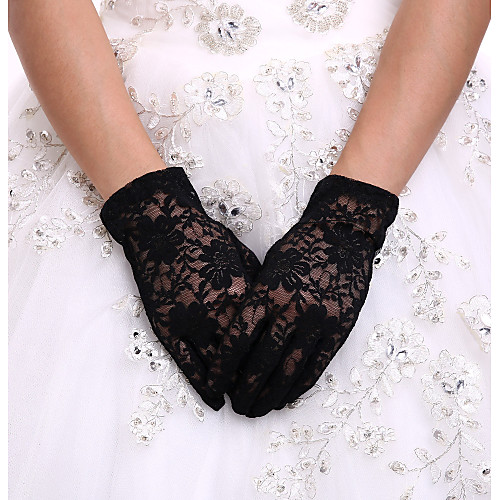 

Spandex / Lace / Polyester Wrist Length Glove Classical / Bridal Gloves / Party / Evening Gloves With Solid