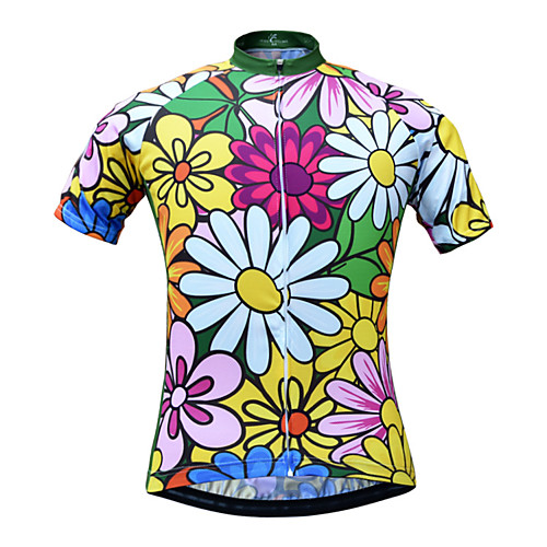 

JESOCYCLING Women's Short Sleeve Cycling Jersey Floral Botanical Bike Jersey Mountain Bike MTB Road Bike Cycling Breathable Quick Dry Back Pocket Sports Clothing Apparel / Stretchy / Sweat-wicking