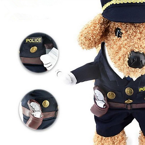 

Cat Dog Costume Winter Dog Clothes Costume Fabric Police / Military Cosplay XS S M L