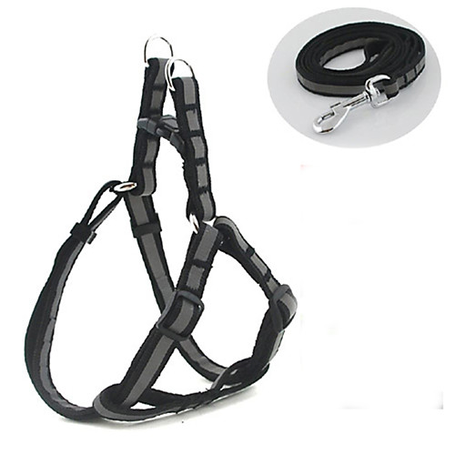 

Cat Dog Harness Reflective Adjustable / Retractable Nylon Black Yellow Red Blue Pink