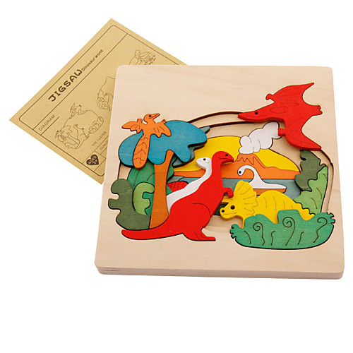 

Dinosaur Jigsaw Puzzle Wooden Puzzle Animals Wooden Cartoon Kid's Adults' Toy Gift