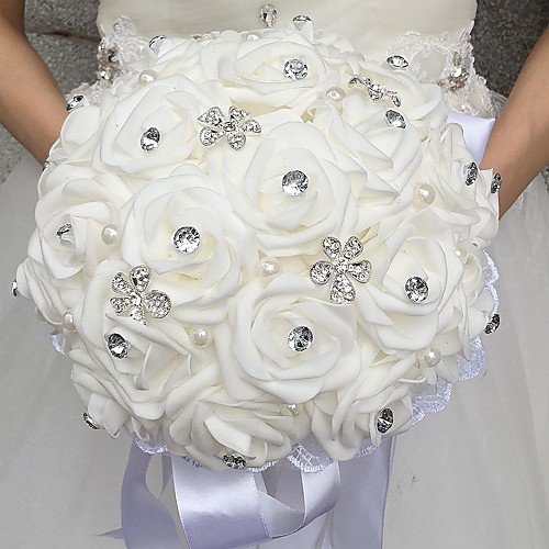 

Wedding Flowers Bouquets Wedding Bead / Rhinestone / Foam 11.02(Approx.28cm)