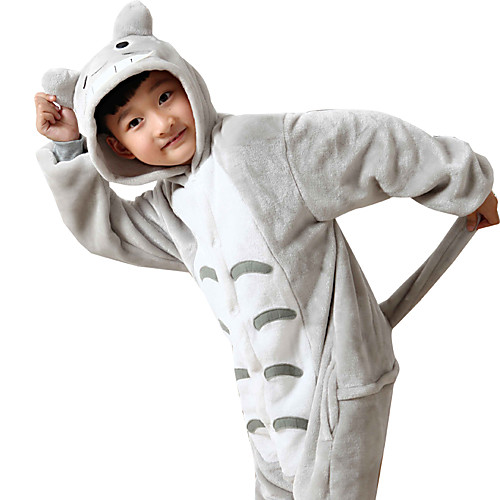 

Kid's Kigurumi Pajamas Anime Totoro Onesie Pajamas Flannel Toison Gray Cosplay For Boys and Girls Animal Sleepwear Cartoon Festival / Holiday Costumes / Leotard / Onesie / Leotard / Onesie