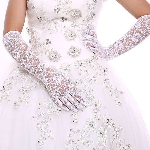 

Lace / Cotton Wrist Length / Opera Length Glove Charm / Stylish / Bridal Gloves With Embroidery / Solid