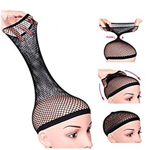 

5pcs lot new fishnet wig cap stretchable hair net snood wig cap net weaving cap open end hair tools