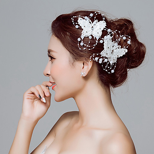 

Lace Flowers / Hair Clip / Hair Tool with 1 Wedding / Special Occasion / Outdoor Headpiece